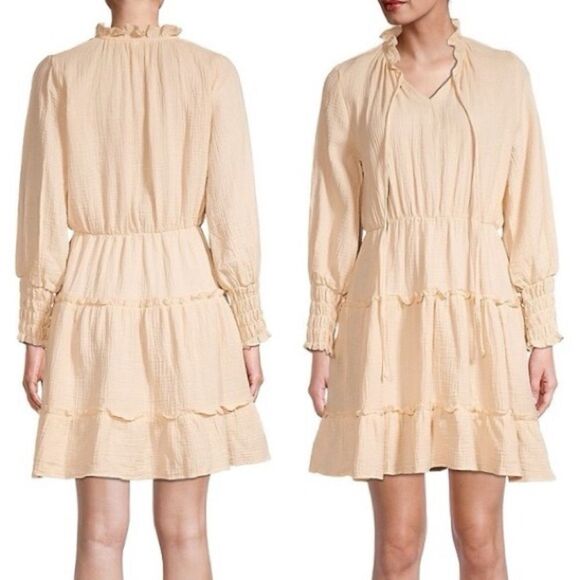 Moonsea • The Venus Crinkle Ruffle Tie-Neck Dress - Picture 2 of 3